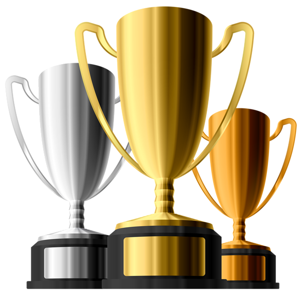 Gold Silver Bronze Trophies Clipart